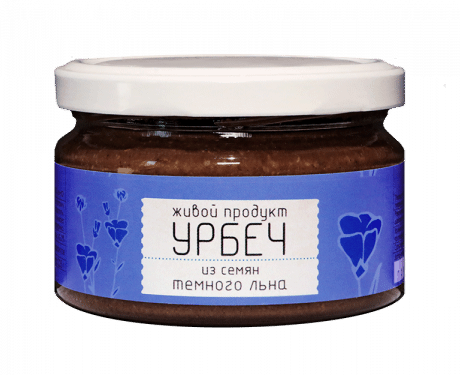Урбеч из семян темного льна, стекло 200 г