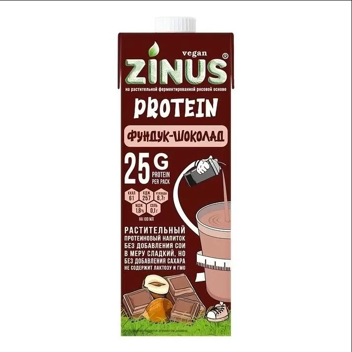 Растительный напиток Протеин Фундук-Шоколад Zinus, 1л
