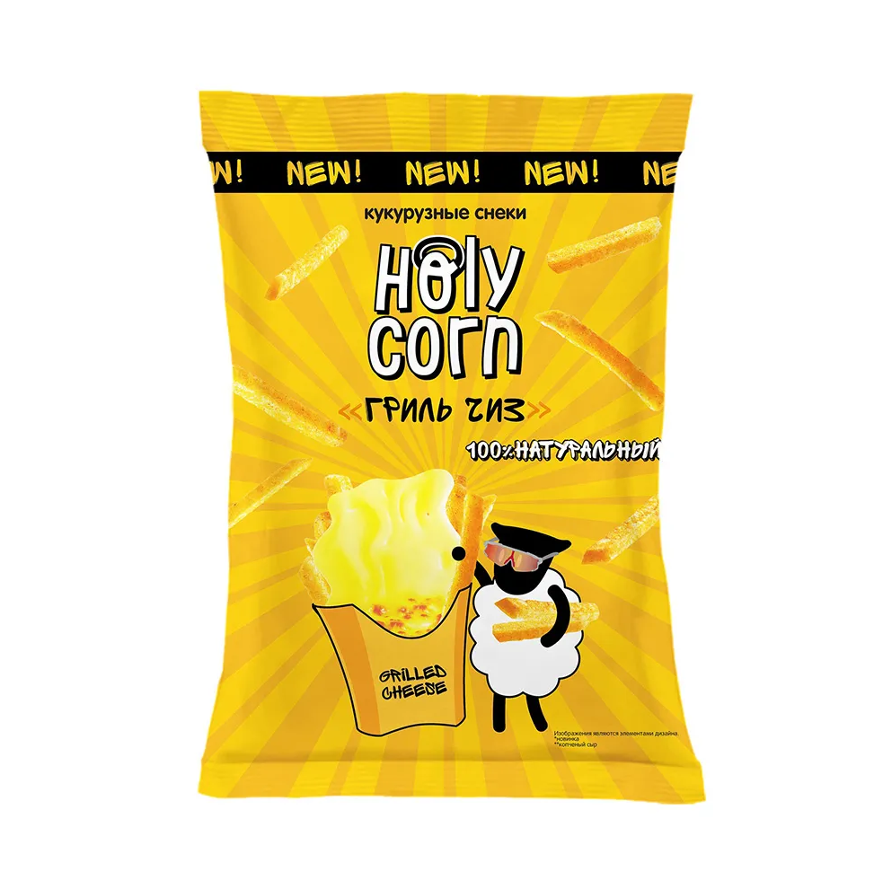 Кукурузные снеки Гриль Чиз Holy Corn,  30 г.