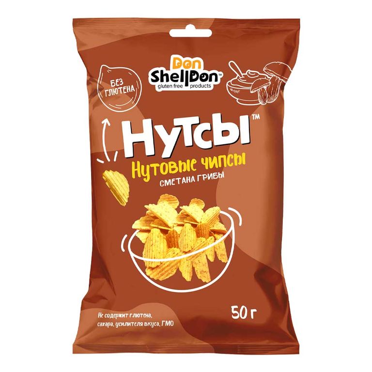 Чипсы нутовые Грибы и сметана Нутсы, 50 г