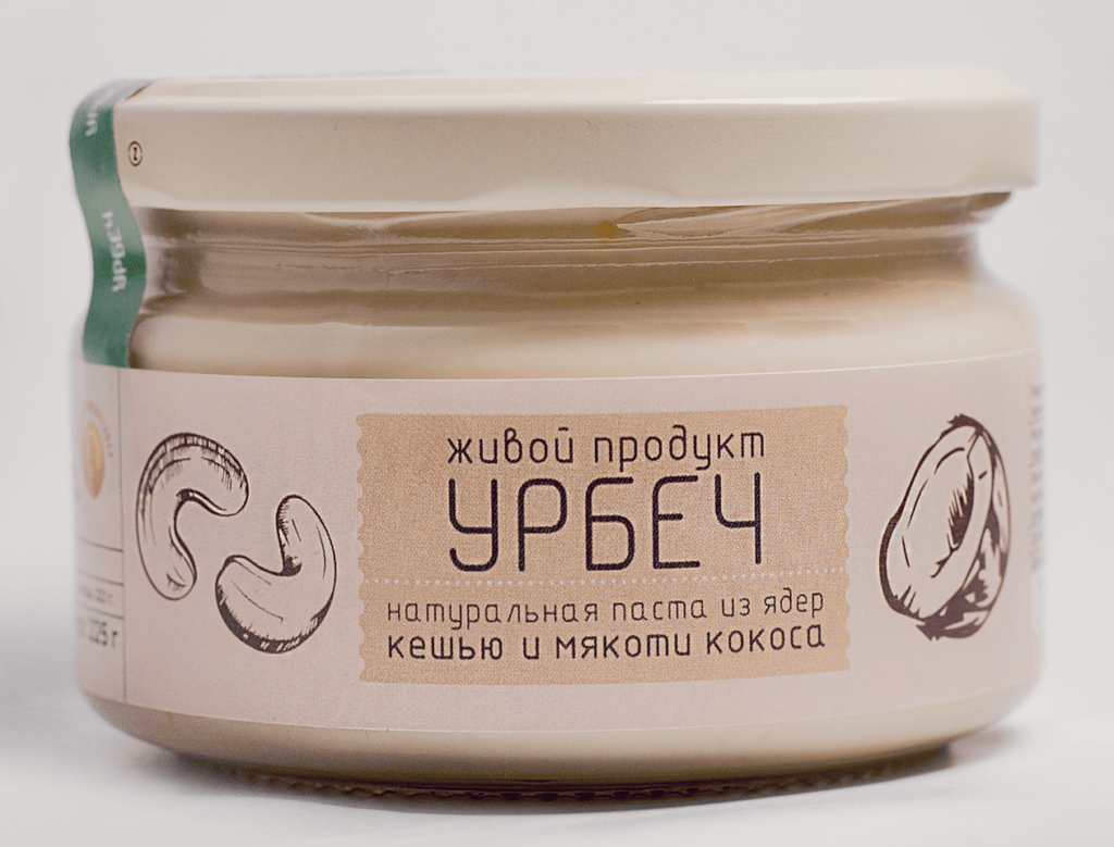 Урбеч из ядер кешью и мякоти кокоса, стекло 200 гр