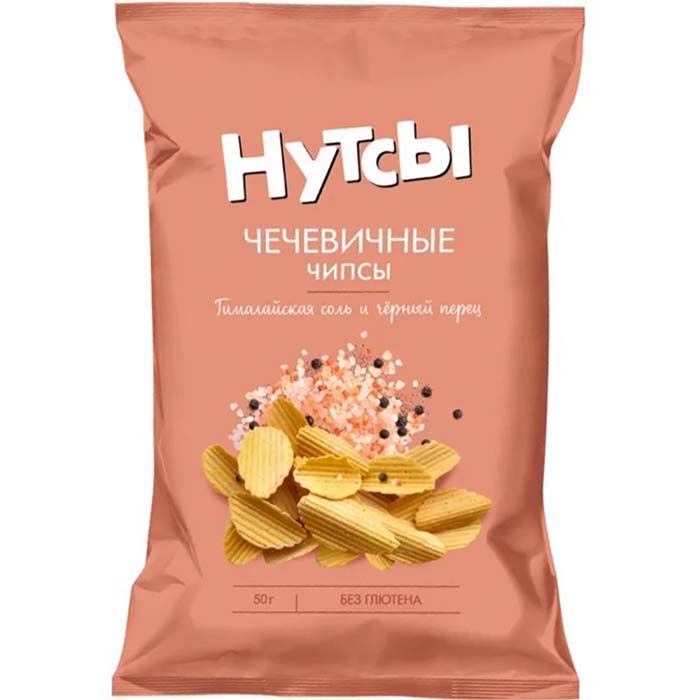 Чипсы чечевичные Гималайская соль и черный перец Нутсы, 50 г