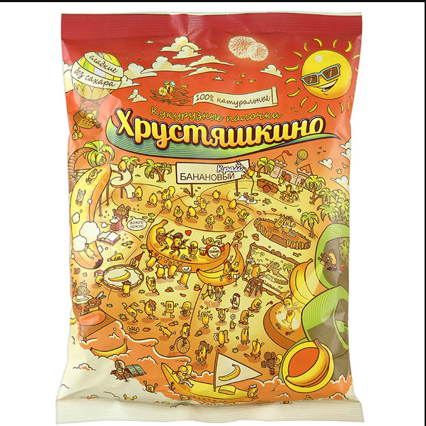 Сладкие кукурузные палочки Банановый край Хрустяшкино, 80 г