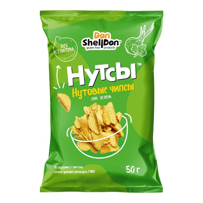 Чипсы нутовые Лук и зелень Нутсы, 50 г