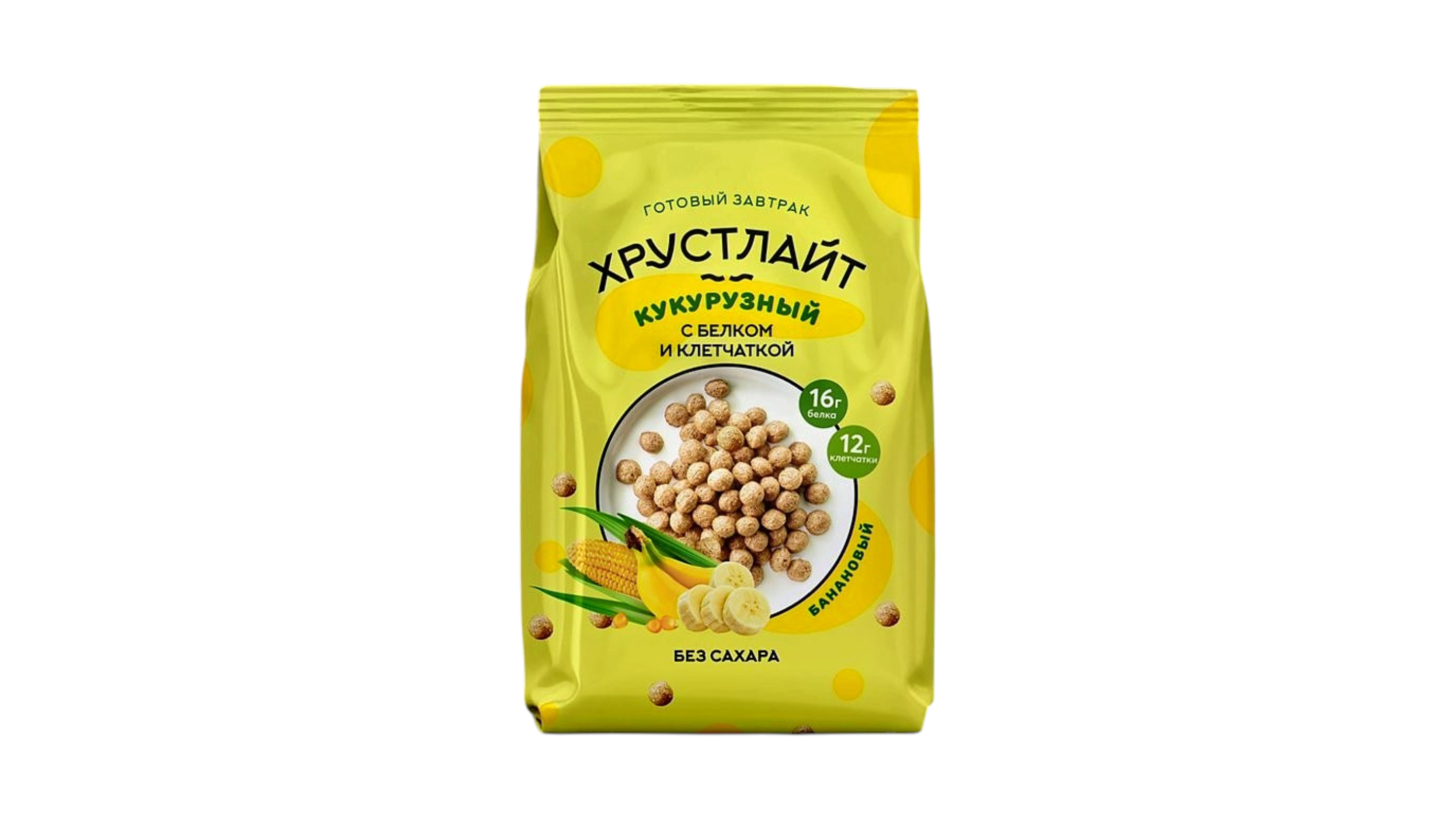 Завтрак Кукурузный "Хрустлайт"  банановый с белком и клетчаткой, 100 г