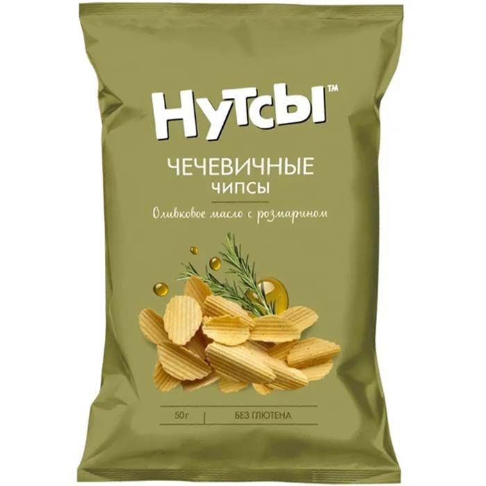 Чипсы чечевичные Оливковое масло с розмарином Нутсы, 50 г