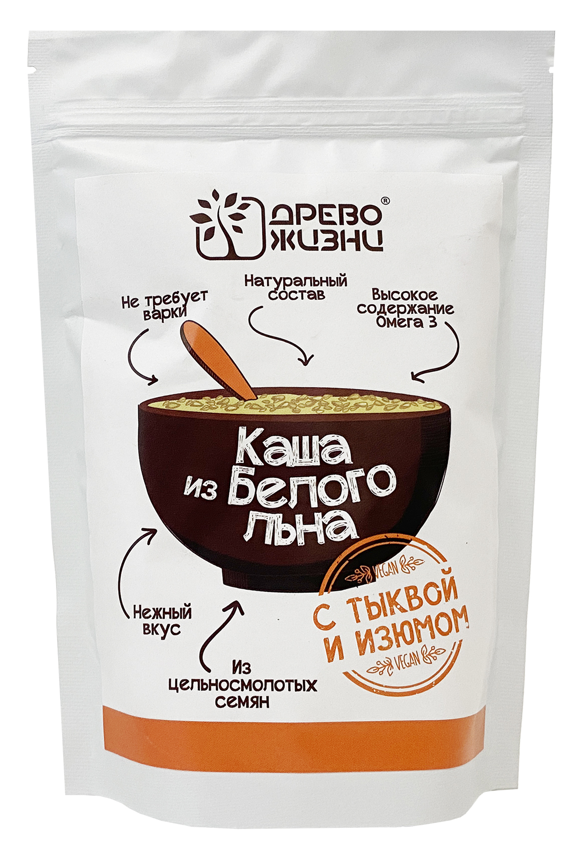 Каша из белого льна с тыквой и изюмом 250 г