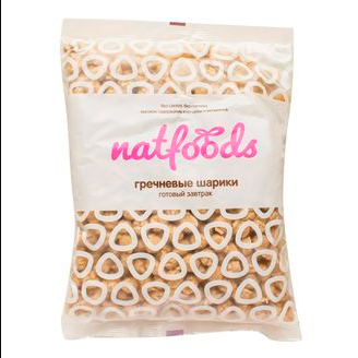 Готовый завтрак сладкие Гречневые шарики без сахара Natfoods, 75 г